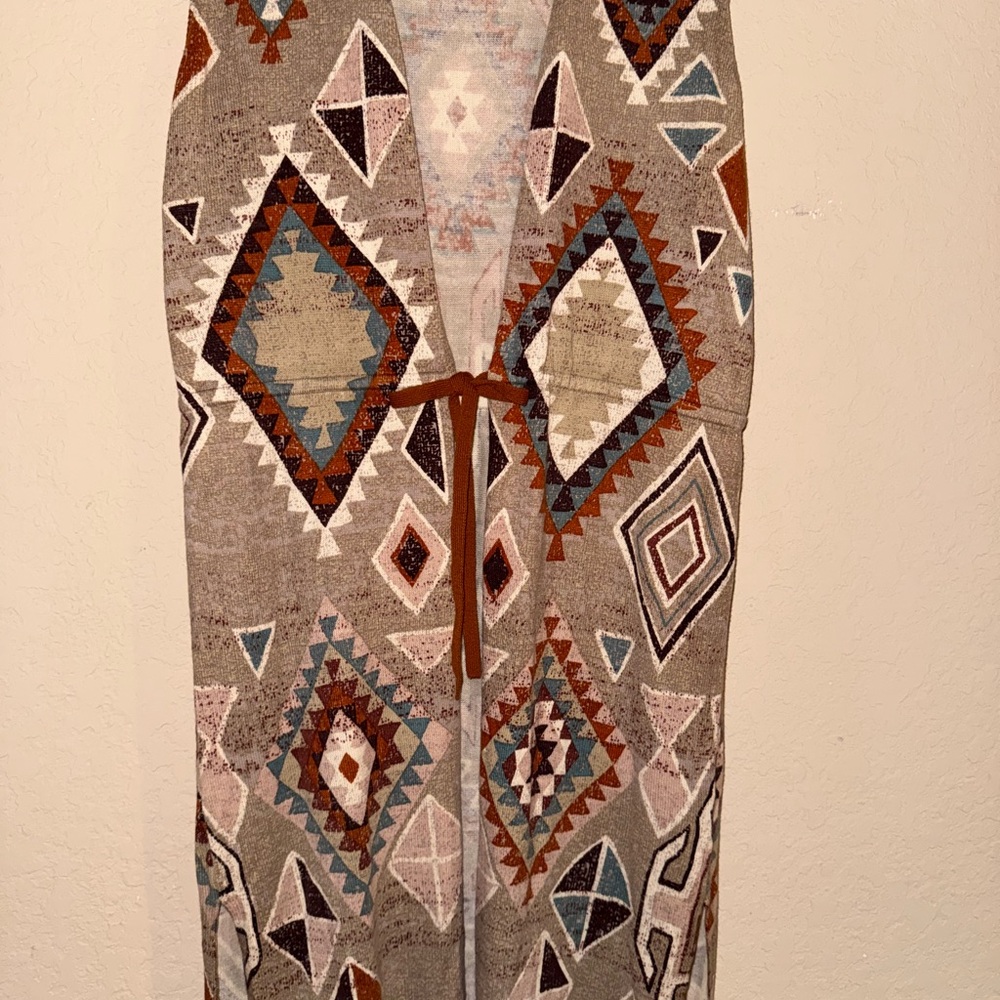Double D Ranch Multicolor Western Tribal Kimono Size Large - Picture 4 of 8